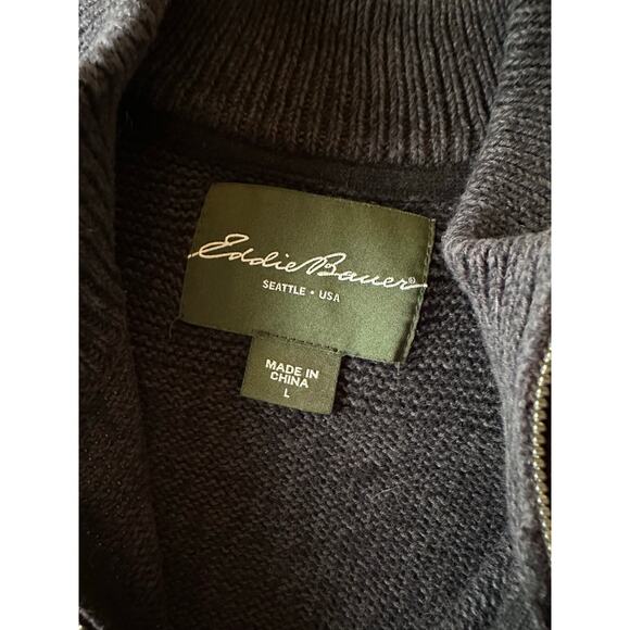Eddie Bauer Men's Brown Quarter Zip Size Large - Picture 2 of 5